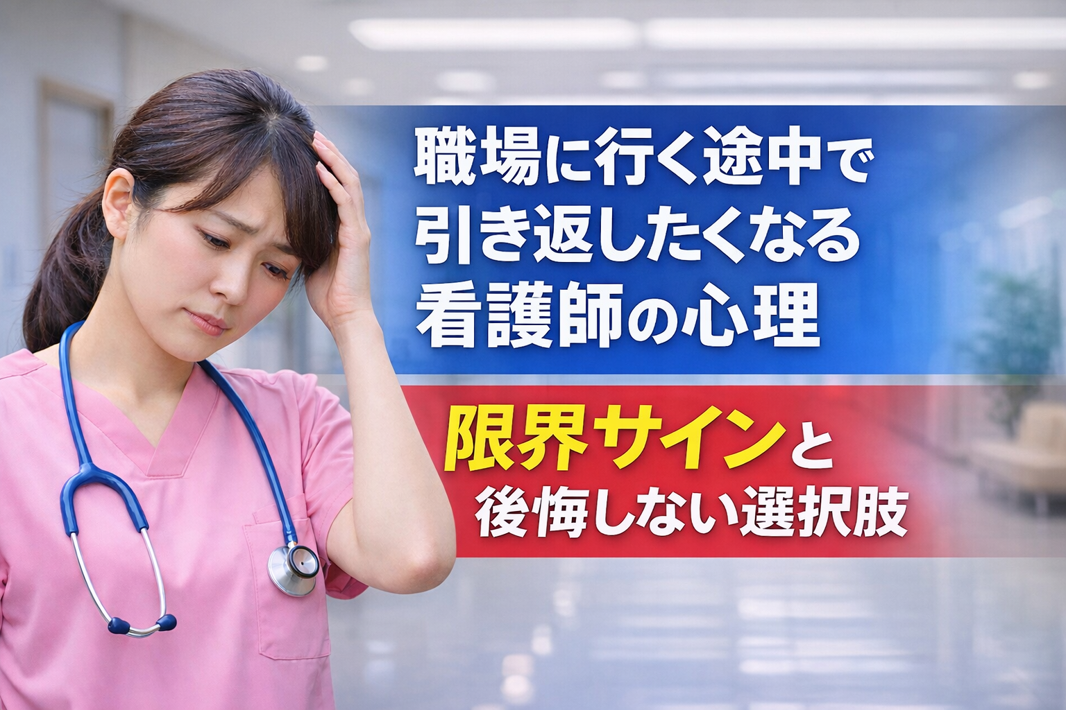 職場に行く途中で引き返したくなる看護師の心理|限界サインと後悔しない選択肢