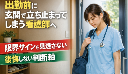 出勤前に玄関で立ち止まってしまう看護師へ｜限界サインと後悔しない判断軸