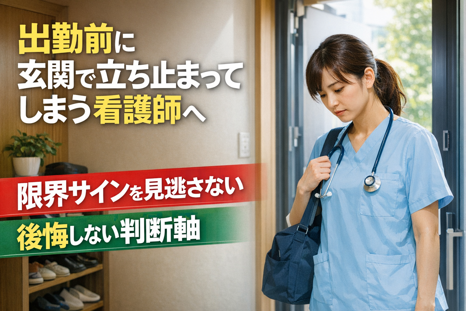 出勤前に玄関で立ち止まってしまう看護師へ|限界サインと後悔しない判断軸