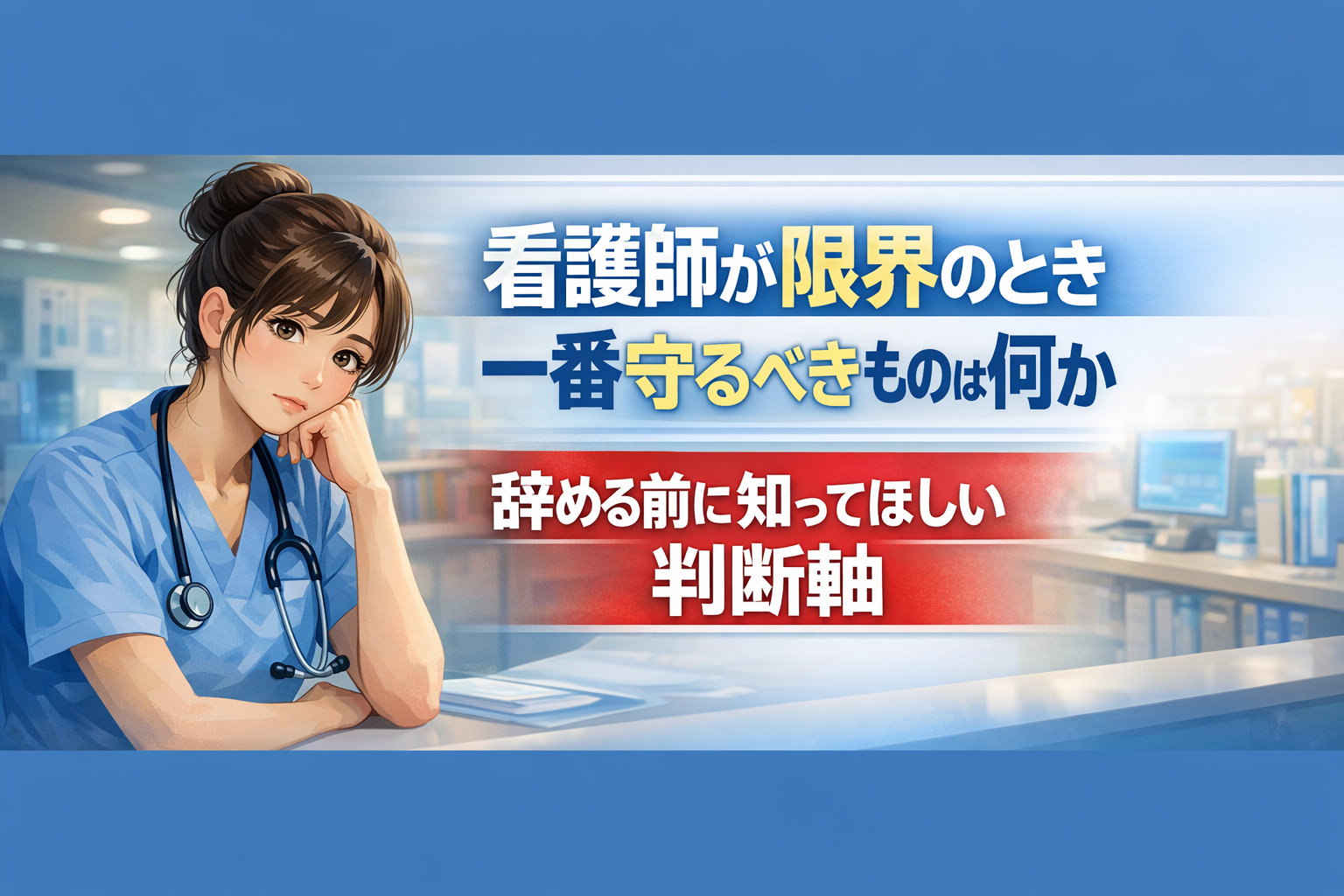 看護師が限界のとき一番守るべきものは何か|辞める前に知ってほしい判断軸