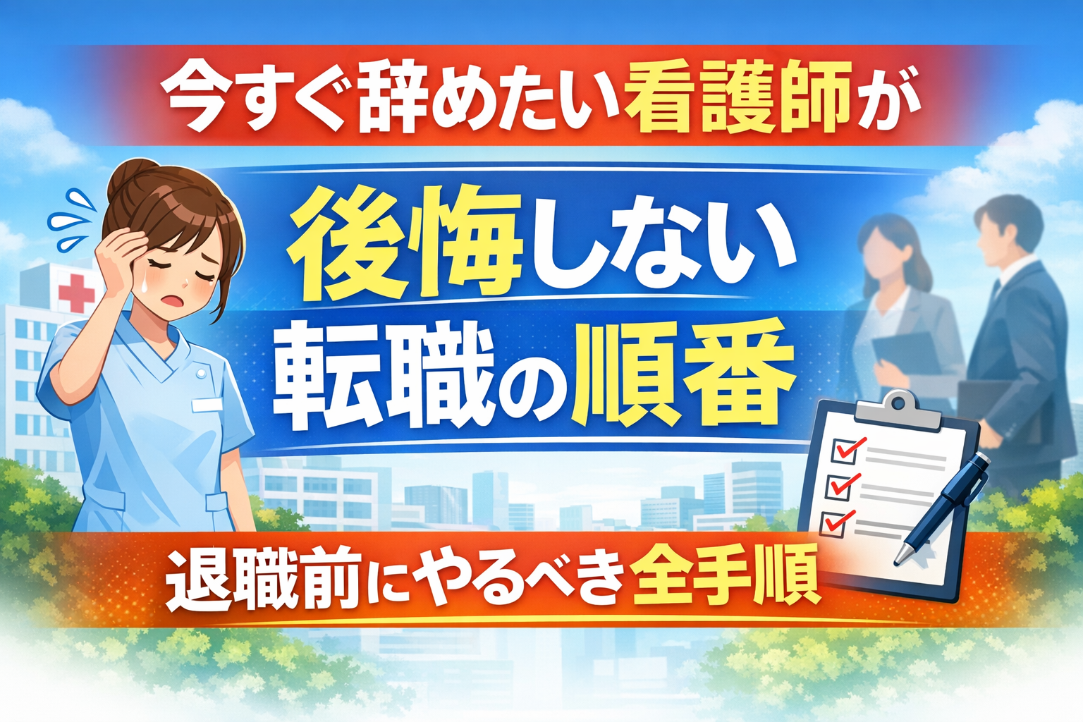 【保存版】今すぐ辞めたい看護師が後悔しない転職の順番｜退職前にやるべき全手順