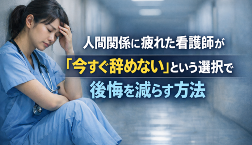 人間関係に疲れた看護師が「今すぐ辞めない」という選択で後悔を減らす方法