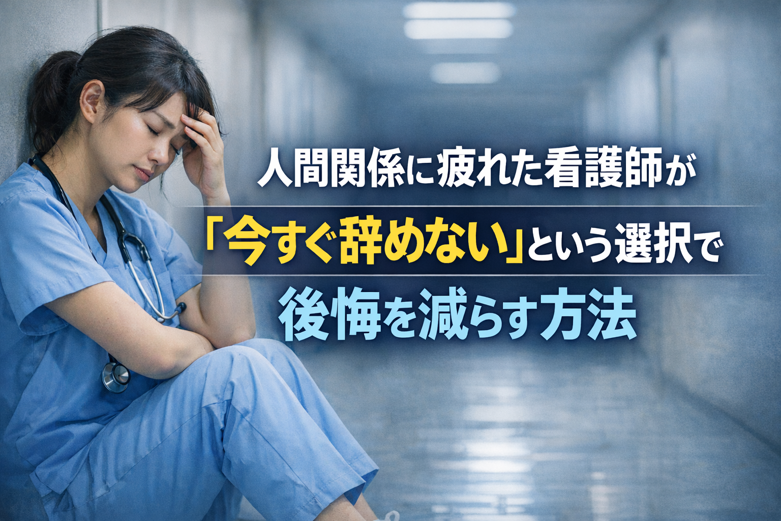 人間関係に疲れた看護師が「今すぐ辞めない」という選択で後悔を減らす方法