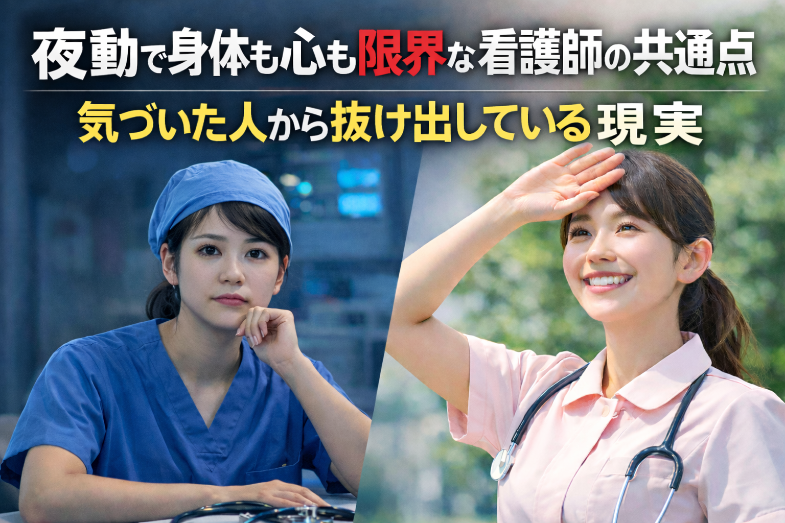 夜勤で身体も心も限界な看護師の共通点|気づいた人から抜け出している現実