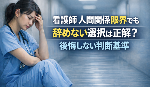 看護師 人間関係 限界でも辞めない選択は正解？後悔しない判断基準【2026】