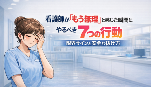 看護師が「もう無理」と感じた瞬間にやるべき7つの行動｜限界サインと安全な抜け方