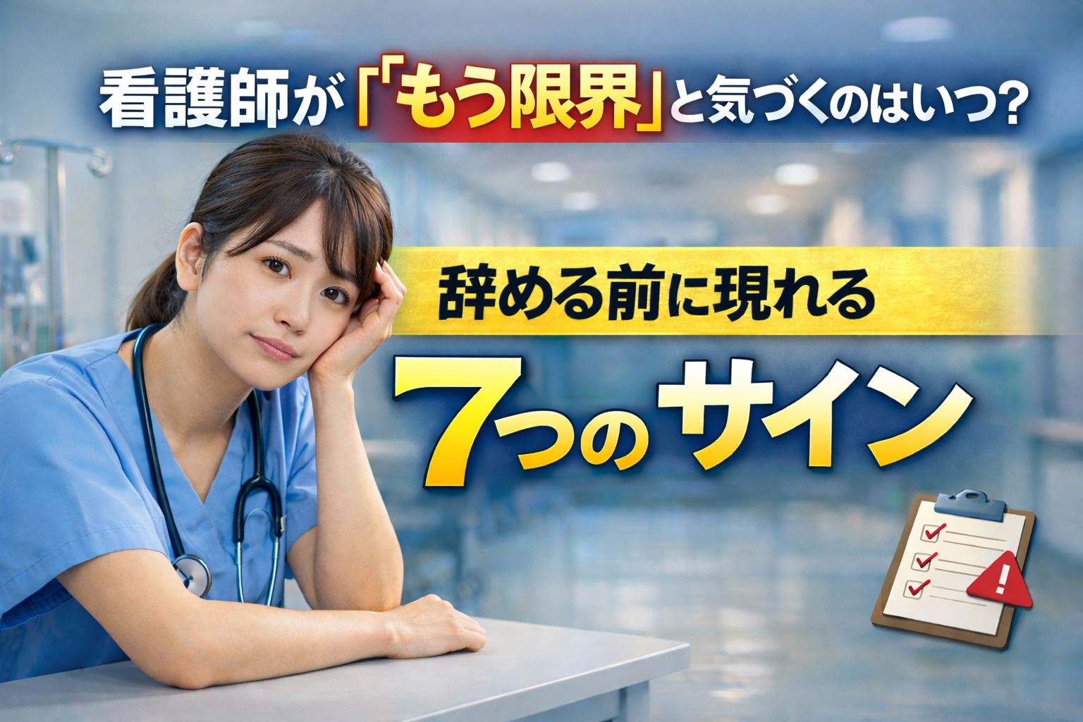 看護師が「もう限界」と気づくのはいつ?辞める前に現れる7つのサイン