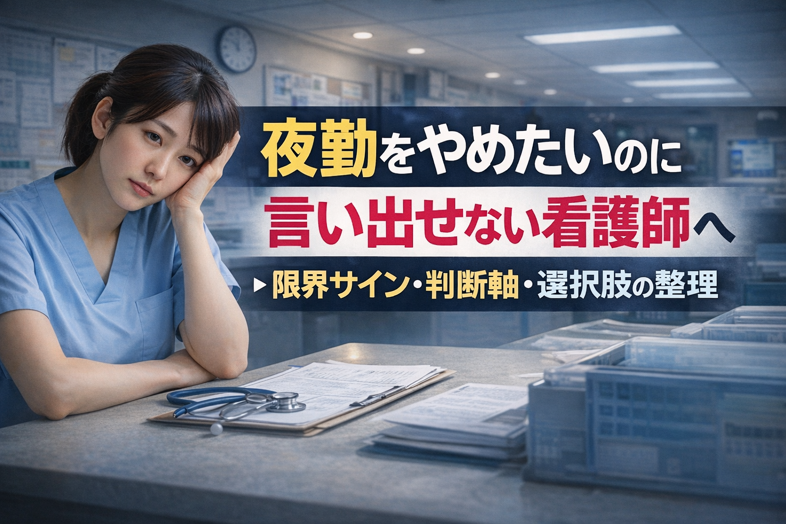 夜勤をやめたいのに言い出せない看護師へ|限界サイン・判断軸・選択肢の整理