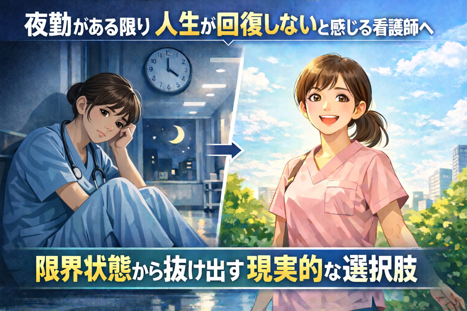 夜勤がある限り人生が回復しないと感じる看護師へ｜限界状態から抜け出す現実的な選択肢