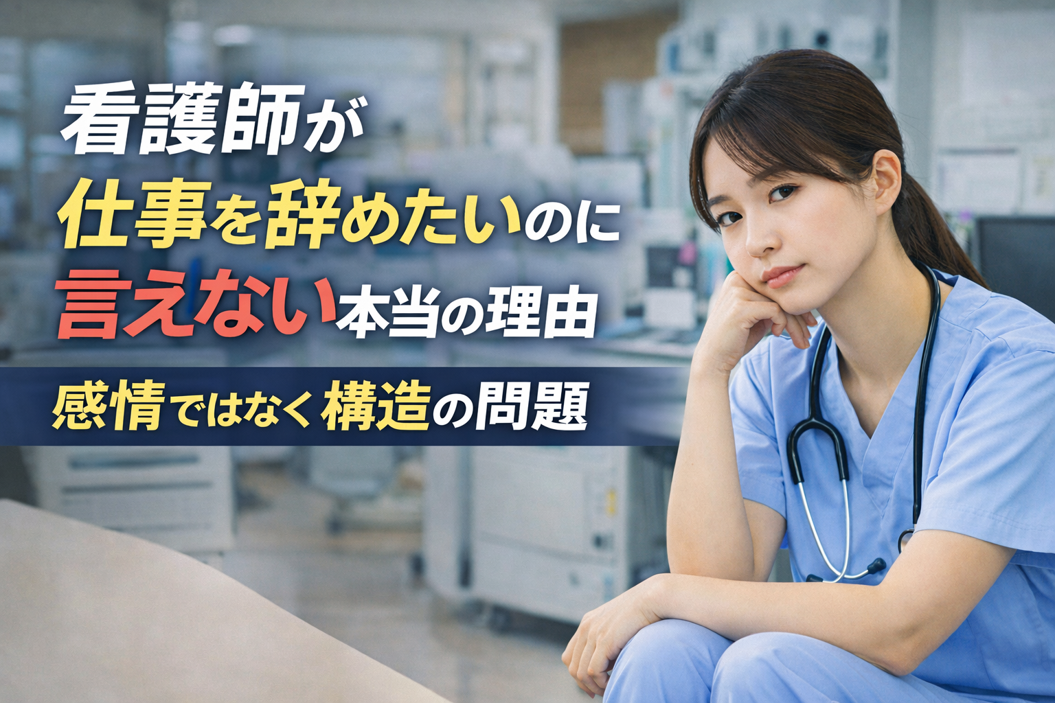 看護師が仕事を辞めたいのに言えない本当の理由｜感情ではなく構造の問題