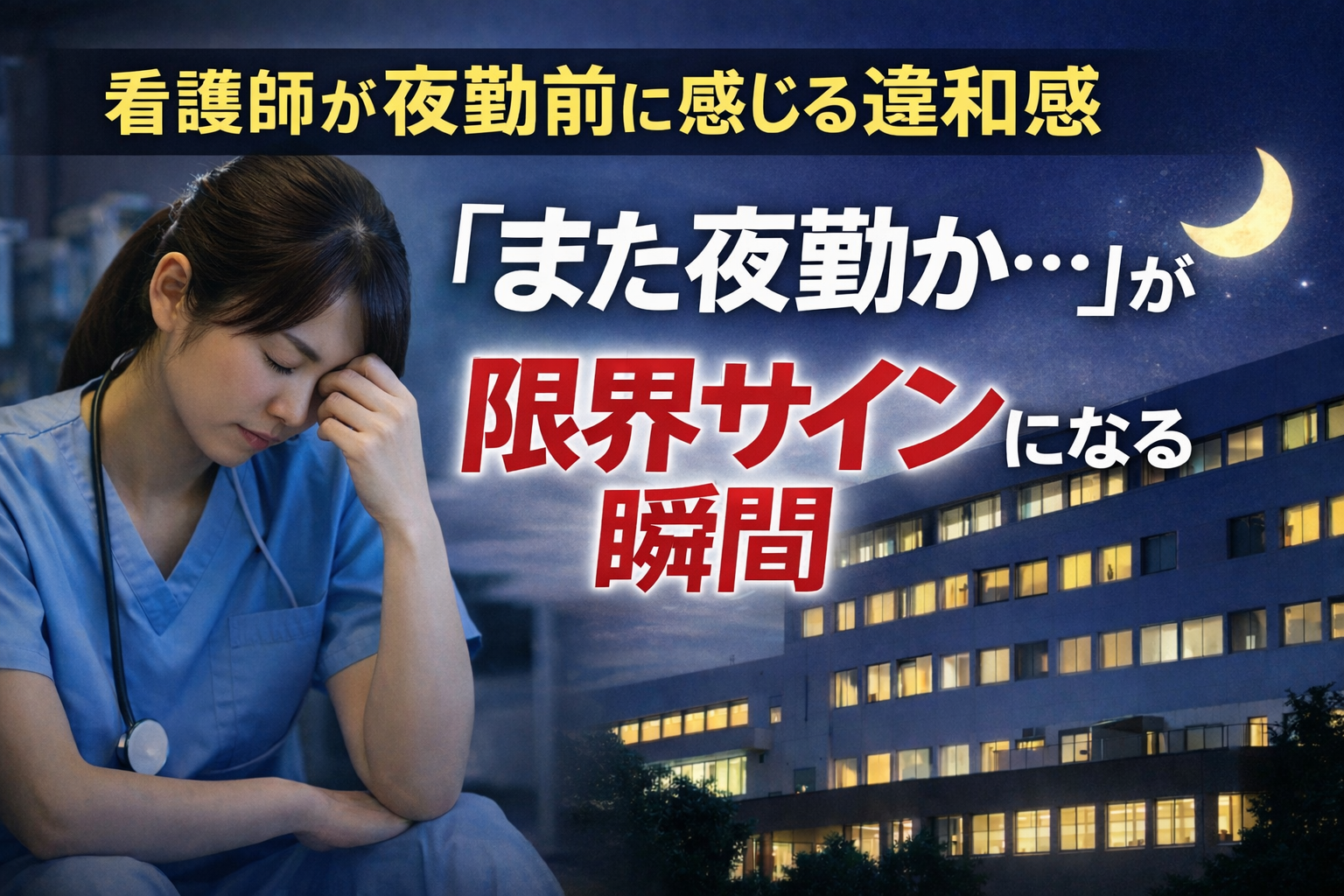 看護師が夜勤前に感じる違和感｜「また夜勤か…」が限界サインになる瞬間