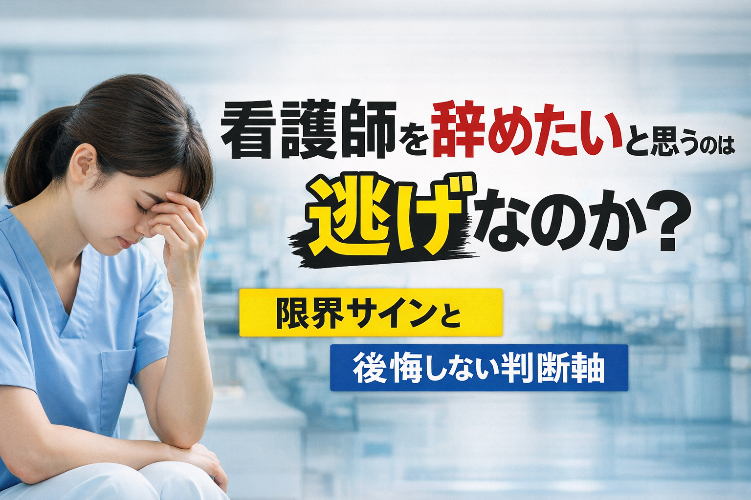 看護師を辞めたいと思うのは逃げなのか？｜限界サインと後悔しない判断軸