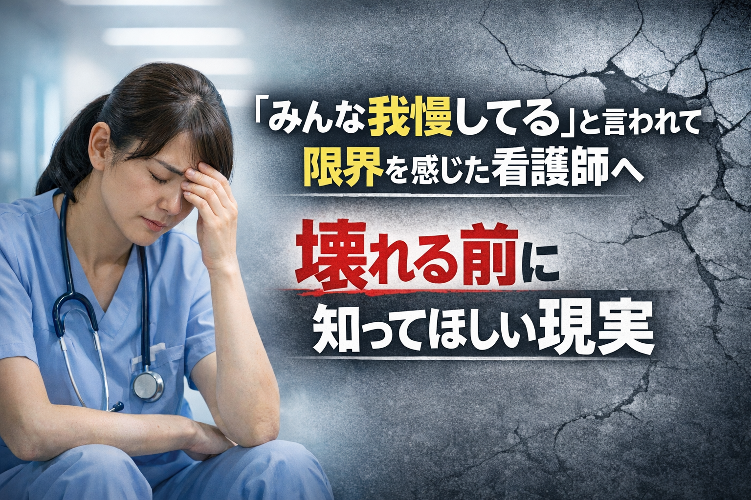「みんな我慢してる」と言われて限界を感じた看護師へ|壊れる前に知ってほしい現実