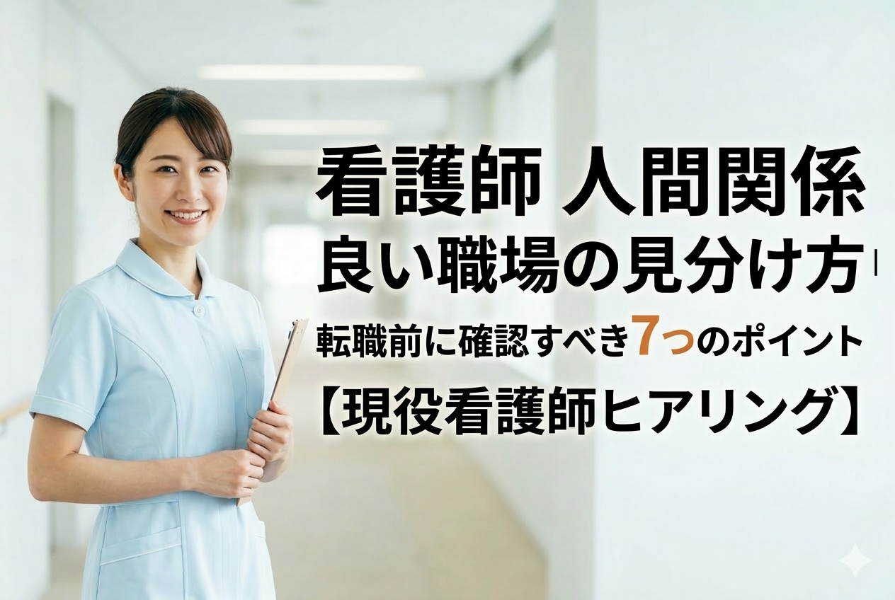 看護師 人間関係 良い職場の見分け方｜転職前に確認すべき7つのポイント【現役看護師ヒアリング】