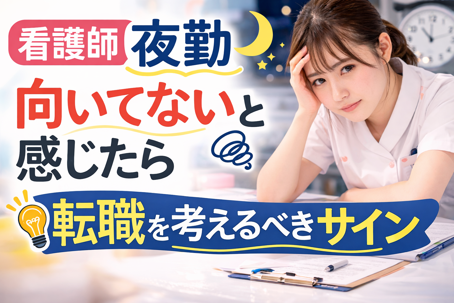 看護師 夜勤 向いてないと感じたら｜転職を考えるべきサイン