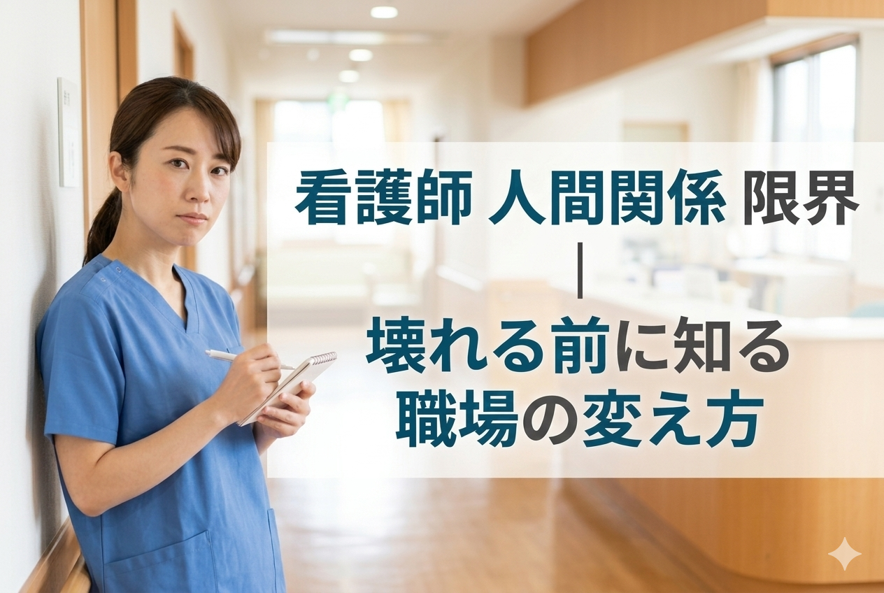 看護師 人間関係 限界｜壊れる前に知る職場の変え方