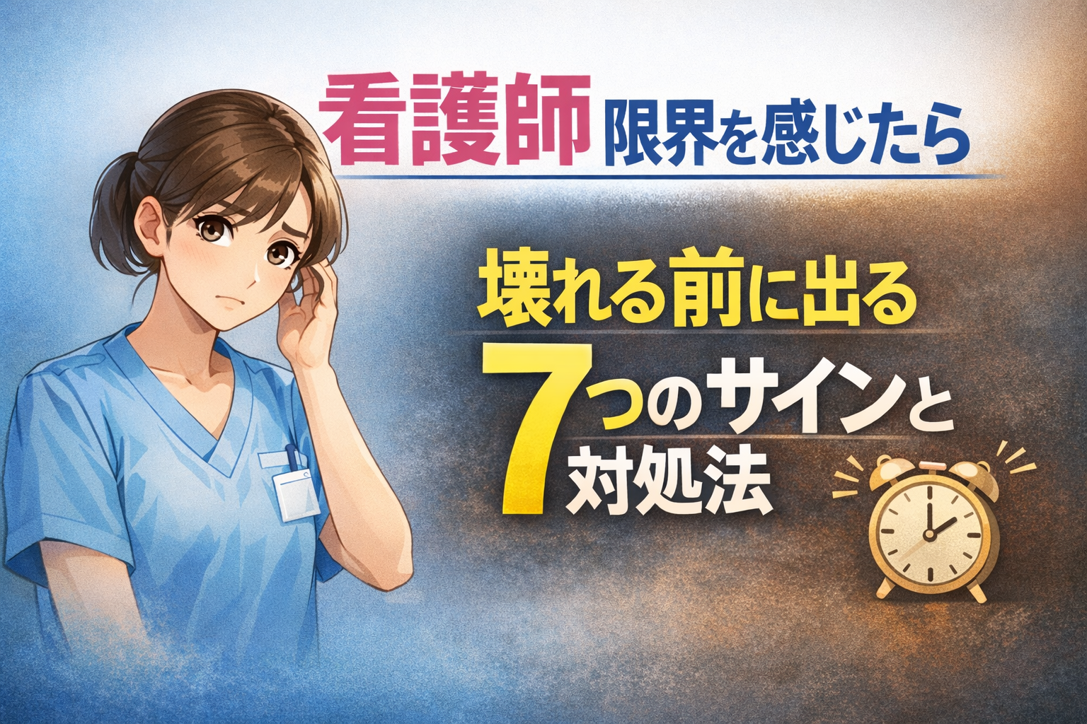 看護師 限界を感じたら｜壊れる前に出る7つのサインと対処法